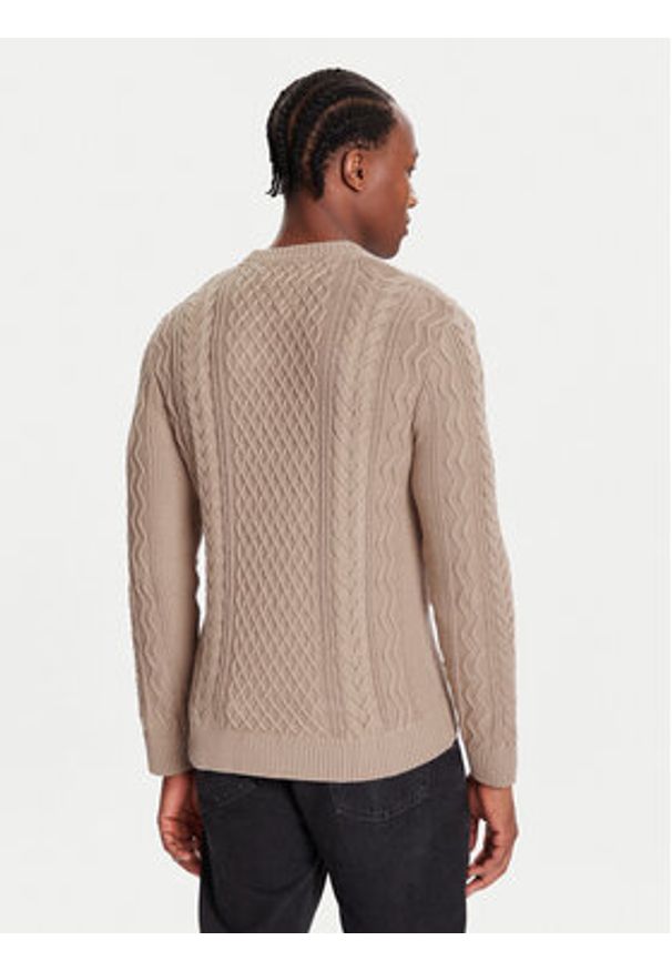 Tommy Jeans Sweter DM0DM22101 Brązowy Regular Fit. Kolor: brązowy. Materiał: bawełna