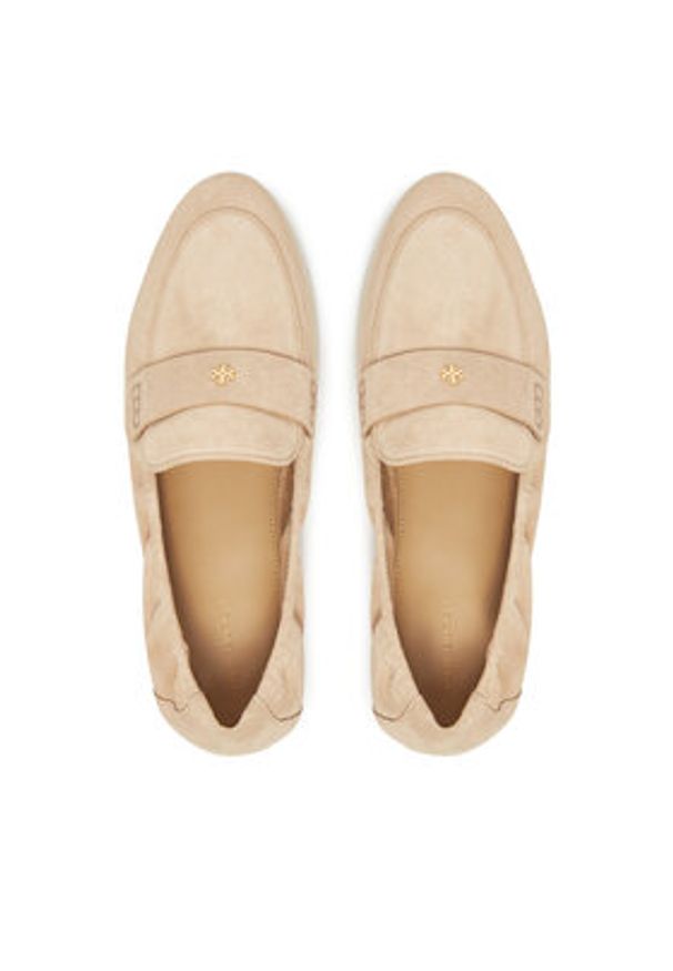Tory Burch Półbuty Ballet Sport 158073 Beżowy. Kolor: beżowy. Materiał: zamsz, skóra. Styl: sportowy