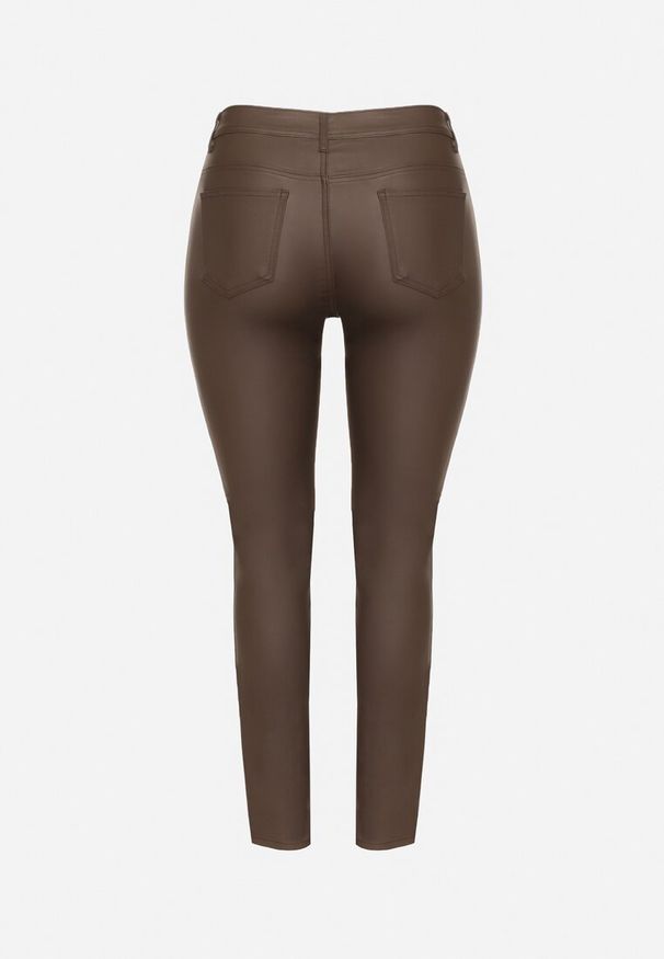 Born2be - Brązowe Spodnie Skinny Gasi. Kolekcja: plus size. Kolor: brązowy