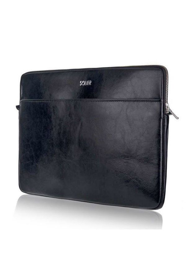 Czarne etui na laptopa Solier eleganckie