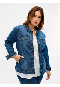 Zizzi Kurtka jeansowa J10904A Niebieski Regular Fit. Kolor: niebieski. Materiał: bawełna, jeans