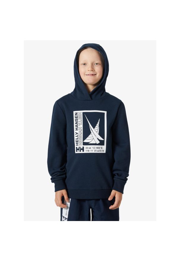 Bluza z kapturem dziecięca Helly Hansen Port Hoodie. Typ kołnierza: kaptur. Kolor: niebieski