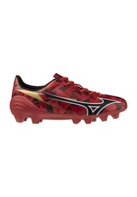 Mizuno - MIZUNO ALPHA II SELECT JR Red. Materiał: skóra. Szerokość cholewki: normalna. Sport: turystyka piesza, piłka nożna