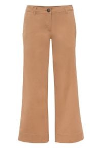 Spodnie culotte bonprix beżowy. Kolor: beżowy. Styl: elegancki #1