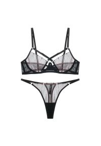 Intica - Komplet bielizny ze strapami na specjalne okazje Muireall. Kolor: czarny. Materiał: materiał #1