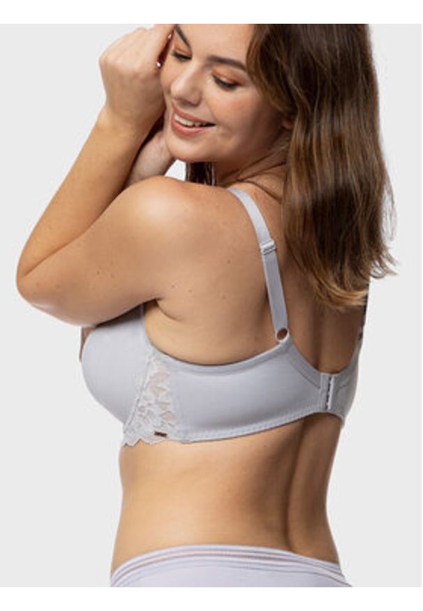 Dorina Biustonosz z fiszbiną Hera D001683CO009 Szary. Kolor: szary. Materiał: bawełna