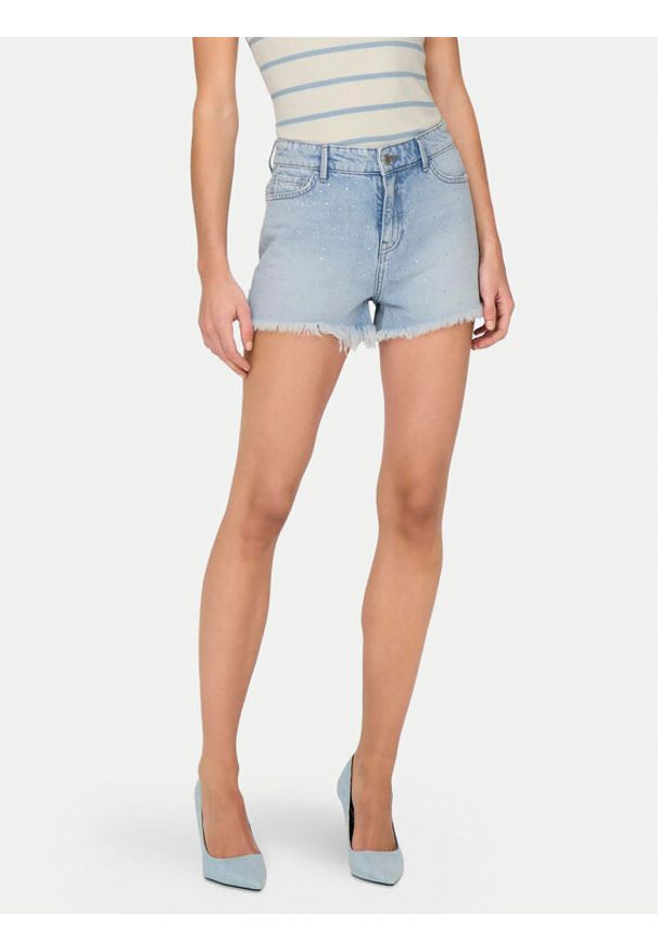 only - ONLY Szorty jeansowe Pacy 15319104 Niebieski Regular Fit. Kolor: niebieski. Materiał: bawełna