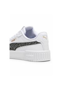 Puma - Młodzieżowe sneakersy Carina 2.0 Animal Update PUMA White Mineral Gray Gold. Kolor: biały, wielokolorowy, żółty, szary. Wzór: motyw zwierzęcy, nadruk. Sezon: lato