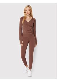 Deha Bluzka B74432 Brązowy Slim Fit. Kolor: brązowy. Materiał: syntetyk #2