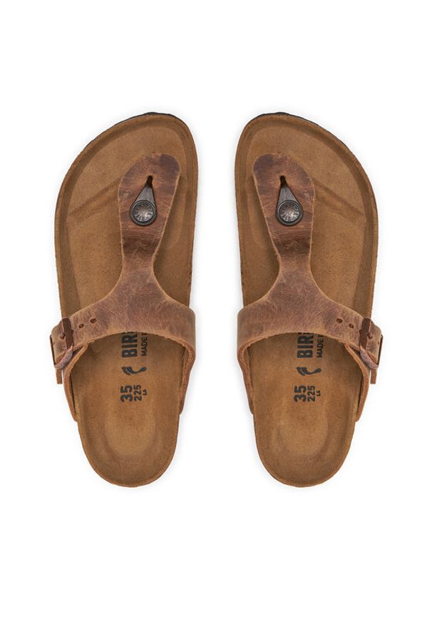 Birkenstock Japonki Gizeh Bs 0943813 Brązowy. Kolor: brązowy. Materiał: nubuk, skóra