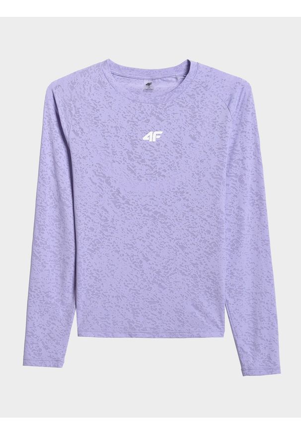 4f - 4F Longsleeve treningowy slim szybkoschnący damski - fioletowy XL. Kolor: fioletowy. Materiał: materiał, włókno. Długość rękawa: długi rękaw. Sport: fitness