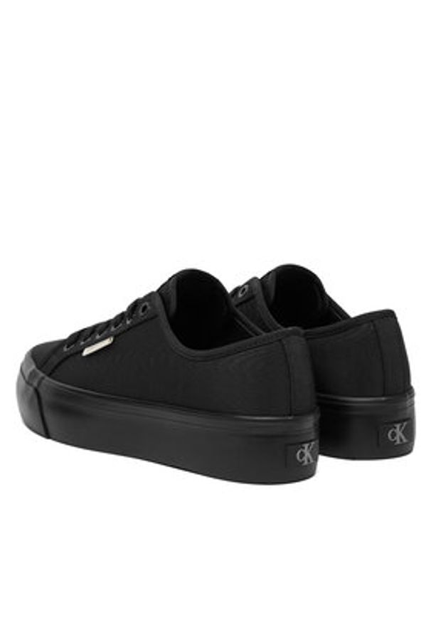 Calvin Klein Sneakersy Vulc Flatform Lace Up Moire YW0YW02012 Czarny. Kolor: czarny. Materiał: materiał