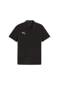 Polo Puma. Typ kołnierza: polo. Kolor: czarny. Materiał: bawełna. Sport: piłka nożna