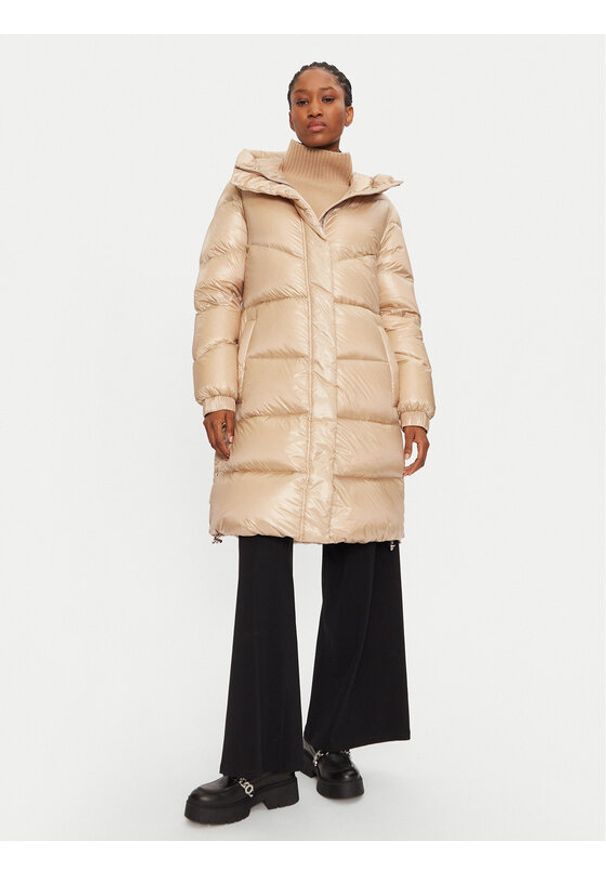 Woolrich Płaszcz zimowy Aliquippa Long CFWWOU0926FRUT3085 Beżowy Regular Fit. Kolor: beżowy. Materiał: syntetyk. Sezon: zima