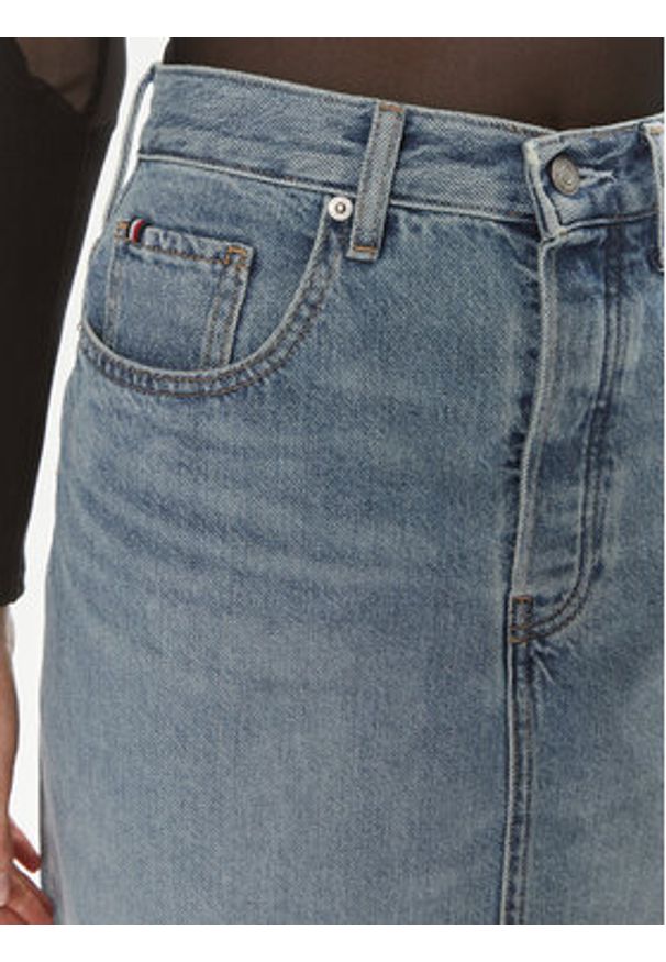 TOMMY HILFIGER - Tommy Hilfiger Spódnica jeansowa WW0WW42882 Niebieski Straight Fit. Kolor: niebieski. Materiał: bawełna