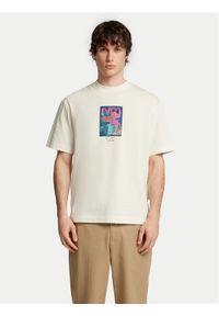 Selected Homme T-Shirt Will 16097225 Écru Relaxed Fit. Kolor: kremowy. Materiał: bawełna #1