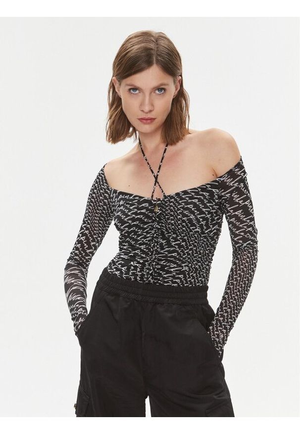 Pinko Body Birba 102221 A1A0 Czarny Slim Fit. Kolor: czarny. Materiał: syntetyk