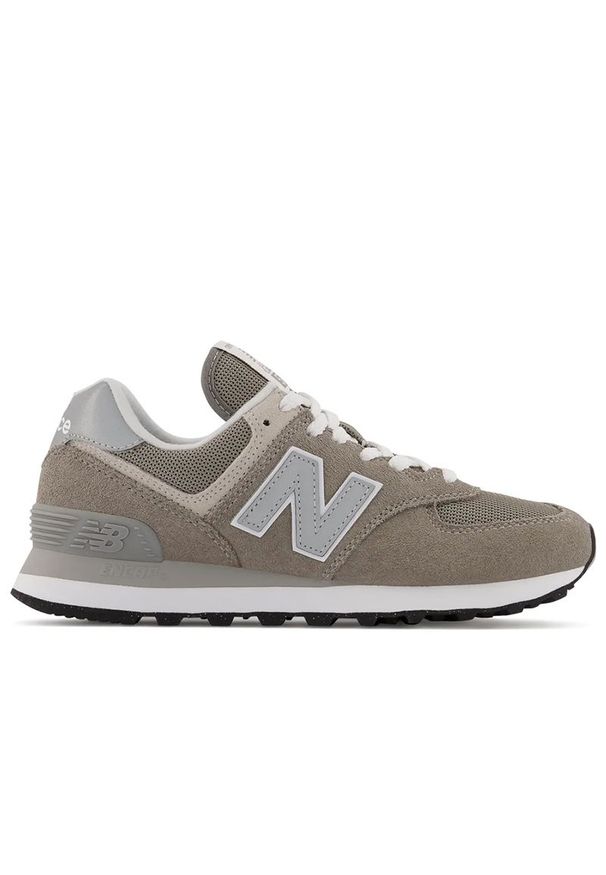 Buty New Balance WL574EVG - szare. Kolor: szary. Materiał: guma, syntetyk, zamsz, materiał, skóra. Szerokość cholewki: normalna. Model: New Balance 574