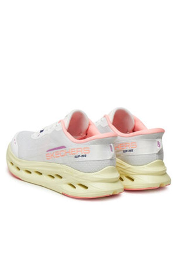 skechers - Skechers Sneakersy Max Cushioning Glide-Step-Caledonia 129400/WPK Biały. Kolor: biały. Materiał: materiał