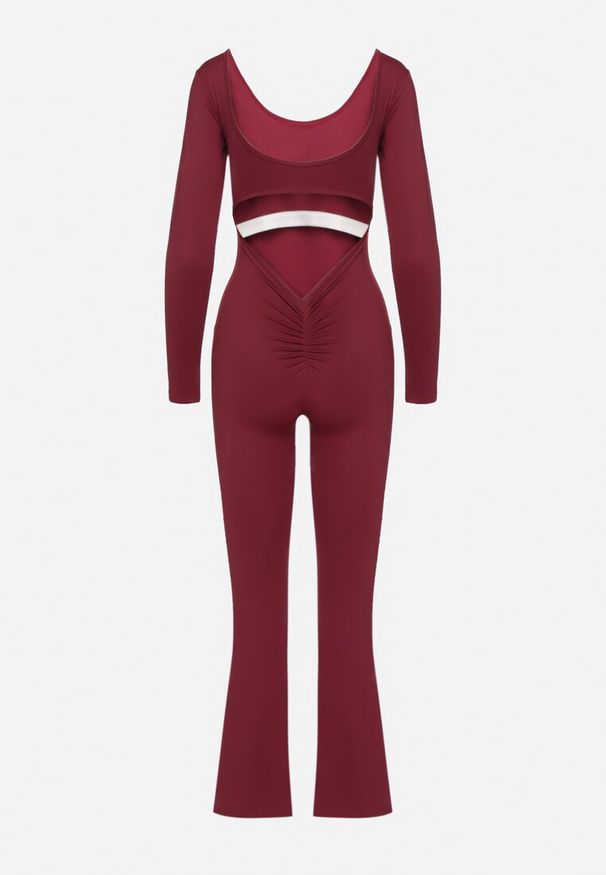 Born2be - Bordowy Kombinezon z Wycięciami na Plecach i Usztywnianymi Miseczkami Belenori. Okazja: na co dzień. Kolor: czerwony. Styl: casual