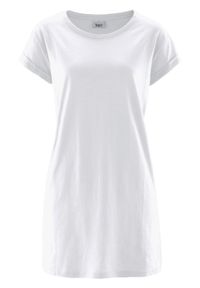 Długi shirt "boxy", krótki rękaw bonprix biały. Kolor: biały. Długość rękawa: krótki rękaw. Długość: krótkie #1