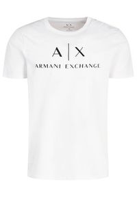 Armani Exchange T-Shirt 8NZTCJ Z8H4Z 1100 Biały Slim Fit. Kolor: biały. Materiał: bawełna