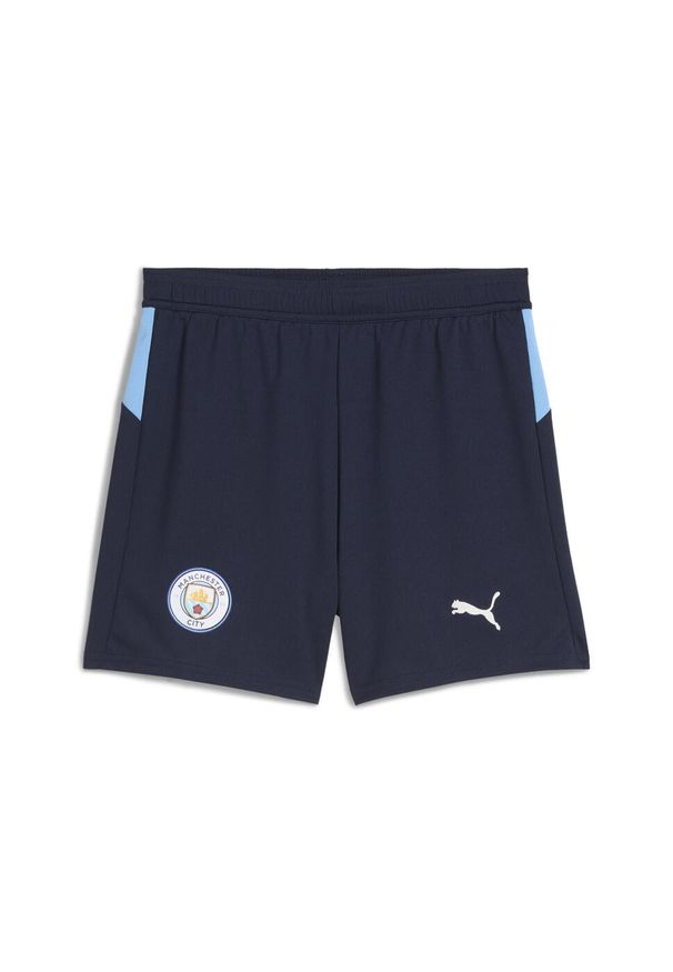 Puma - Młodzieżowe szorty Manchester City 25/26 PUMA Deep Navy Team Light Blue. Kolor: niebieski. Materiał: tkanina. Sport: piłka nożna