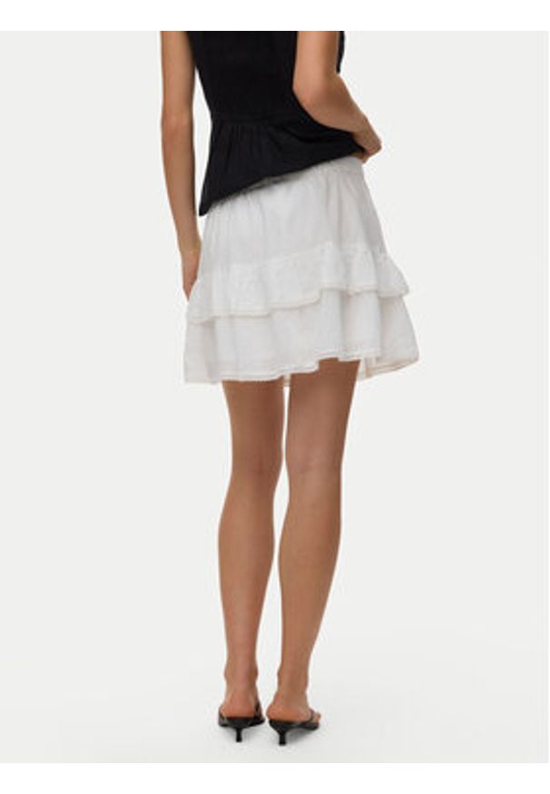 Vero Moda Spódnica mini Trine 10342736 Biały Regular Fit. Kolor: biały. Materiał: bawełna