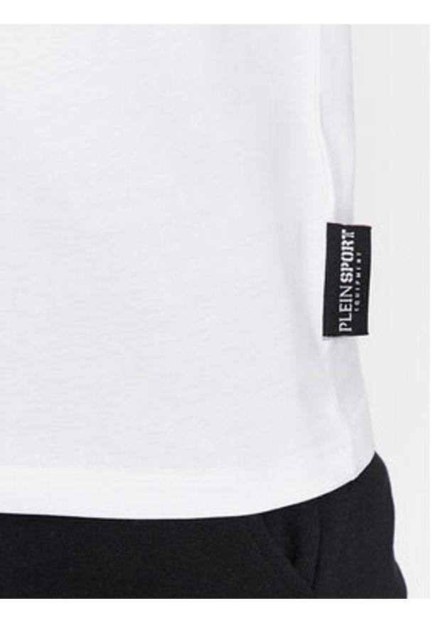 Plein Sport T-Shirt FADC MTK7550 STE003N Biały Regular Fit. Kolor: biały. Materiał: bawełna. Styl: sportowy
