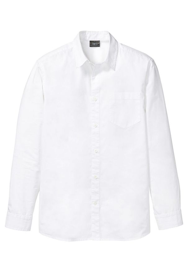 Koszula z długim rękawem bonprix biały. Kolor: biały. Długość rękawa: długi rękaw. Długość: długie