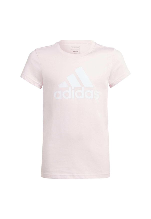 Adidas - Essentials Big Logo Cotton Tee. Kolor: różowy, wielokolorowy, biały