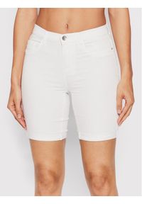 only - ONLY Szorty jeansowe Rain 15176847 Biały Slim Fit. Kolor: biały. Materiał: wiskoza