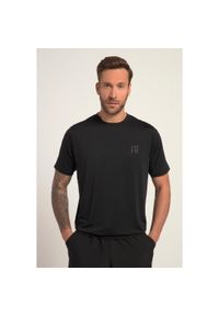 JAY-PI - Męski T-shirt FLEXNAMIC® odzież sportowa fason maskujący brzuch rękaw 1/2. Kolekcja: plus size. Kolor: czarny. Materiał: elastan, poliester, materiał