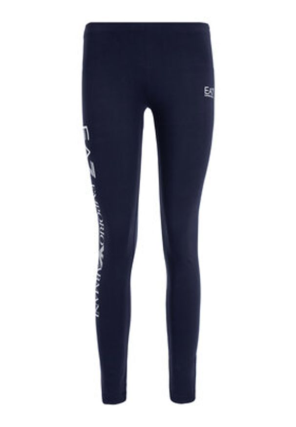 EA7 Emporio Armani Legginsy 8NTP63 TJ01Z 1554 Granatowy Slim Fit. Kolor: niebieski. Materiał: bawełna