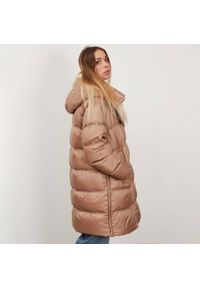 Geox - Kurtka GEOX W TAHINA LONG JKT Brązowy. Kolor: brązowy. Materiał: tkanina