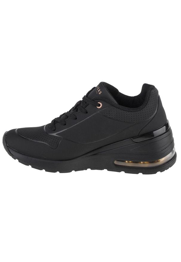 skechers - Buty sportowe Sneakersy damskie, Skechers Million Air-Elevated Air. Zapięcie: sznurówki. Kolor: czarny. Materiał: guma, materiał, syntetyk. Szerokość cholewki: normalna. Sport: turystyka piesza