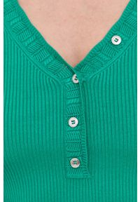 Morgan sweter damski kolor zielony lekki. Kolor: zielony. Materiał: dzianina. Długość rękawa: długi rękaw. Długość: krótkie. Wzór: gładki #3