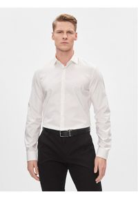 Calvin Klein Koszula K10K112301 Biały Slim Fit. Kolor: biały. Materiał: bawełna