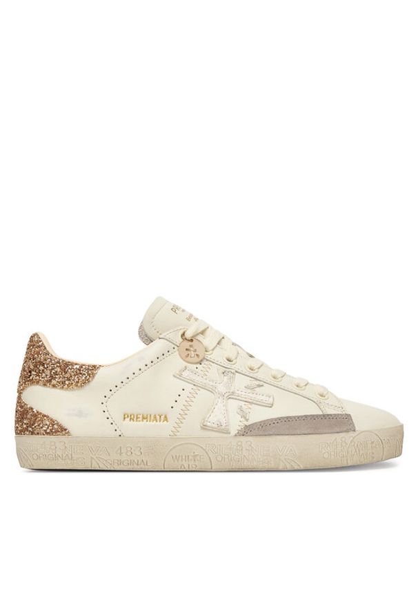 Premiata Sneakersy Stevend Var 8059 Kremowy. Kolor: kremowy. Materiał: skóra