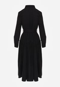 Renee - Czarna Sukienka w Koszulowym Stylu z Wiskozą Bawełną i Paskiem Nerigunn. Kolor: czarny. Materiał: wiskoza, bawełna. Sezon: lato. Typ sukienki: koszulowe. Styl: elegancki #7