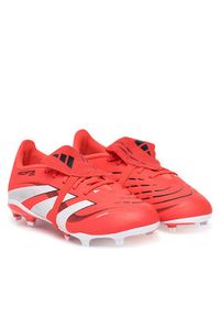 Adidas - adidas Buty do piłki nożnej Predator League Fold-Over Tongue Firm Ground ID3830 Czerwony. Kolor: czerwony. Materiał: skóra