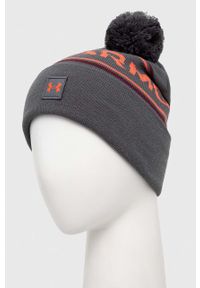 Under Armour czapka kolor szary z cienkiej dzianiny. Kolor: szary. Materiał: dzianina #2