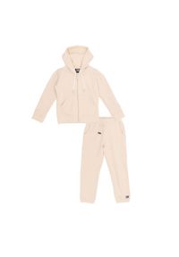 LEONE 1947 APPAREL - Dres dziewczęcy Welcome Back z kapturem i zamkiem błyskawicznym. Okazja: na uczelnię. Kolor: beżowy. Materiał: dresówka. Styl: sportowy