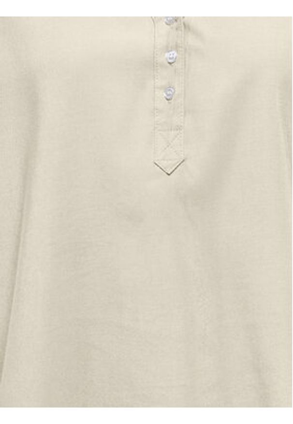 only - ONLY Polo Aris 15364279 Beżowy Loose Fit. Typ kołnierza: polo. Kolor: beżowy. Materiał: wiskoza