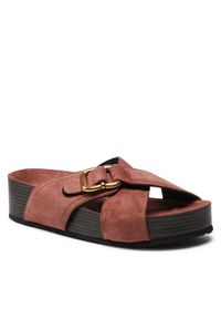 Klapki Gino Rossi. Kolor: różowy. Materiał: skóra, zamsz #1