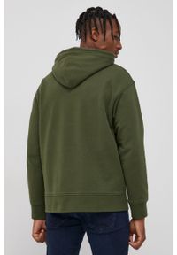 Levi's® - Levi's Bluza bawełniana męska kolor zielony z kapturem z nadrukiem. Okazja: na spotkanie biznesowe. Typ kołnierza: kaptur. Kolor: zielony. Materiał: bawełna. Wzór: nadruk. Styl: biznesowy