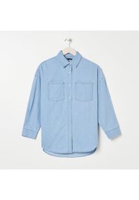 Sinsay - Koszula jeansowa - Niebieski. Kolor: niebieski. Materiał: jeans #1