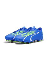 Buty do piłki nożnej męskie Puma Ultra Play Fg Ag. Kolor: biały, wielokolorowy, niebieski, zielony. Materiał: guma, materiał, tkanina, syntetyk. Sport: piłka nożna