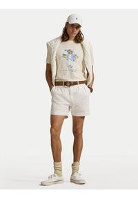 Polo Ralph Lauren T-Shirt 710969630001 Beżowy Custom Slim Fit. Typ kołnierza: polo. Kolor: beżowy. Materiał: bawełna #4