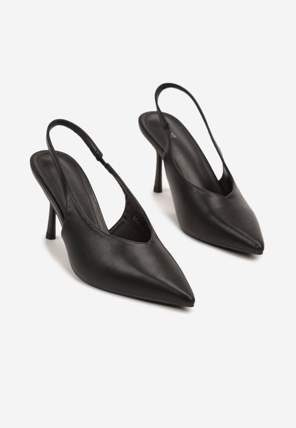 Renee - Czarne Sandały Vices Slingback na Obcasie Tilarina. Okazja: na co dzień. Kolor: czarny. Obcas: na obcasie. Styl: elegancki, casual. Wysokość obcasa: średni